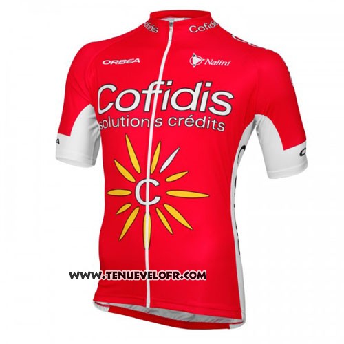 2016 Maillot Ciclismo Cofidis Rouge et Blanc Manches Courtes et Cuissard